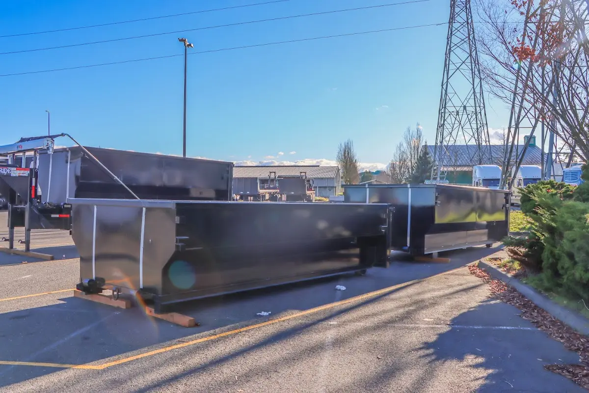 Roll-off dumpster ready for waste disposal at job site for Estate Cleanout Dumpster Rental in Riverdale